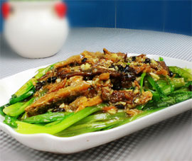 [粤菜]豆豉鲮鱼炒油麦菜